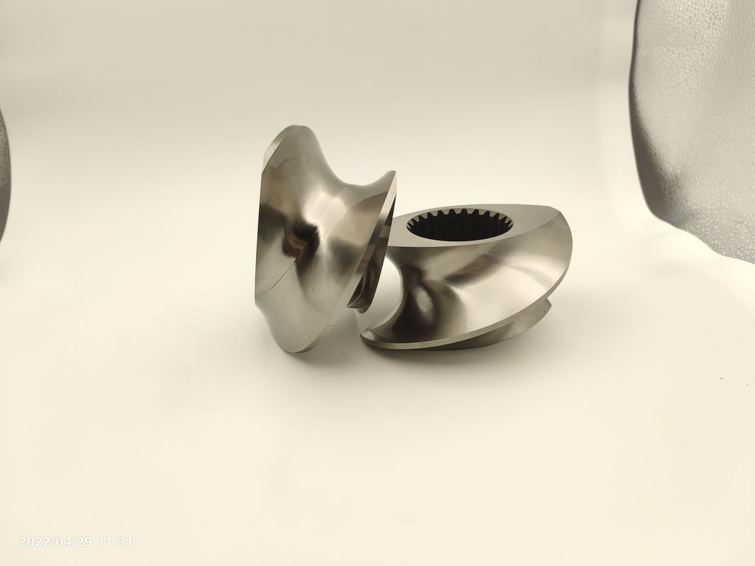 টুইন স্ক্রু এক্সট্রুডার গ্রানুলেটর আনুষাঙ্গিক 12mm থেকে 300mm পর্যন্ত মেশিং কোভী স্ক্রু অংশ