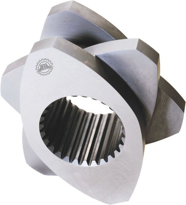 গলন অঞ্চল টুইন স্ক্রু এক্সট্রুডার পার্টস 30° 45° 60° 90° কোণ স্ক্রু 71mm ওডি