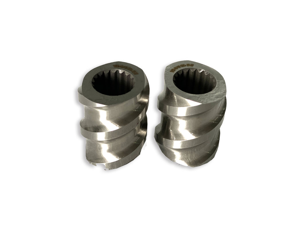 প্লাস্টিক মেশিন 58mm টুইন স্ক্রু এক্সট্রুডার আয়তক্ষেত্রাকার স্প্লিন এক্সট্রুডার এম 1 সহ স্ক্রু উপাদান