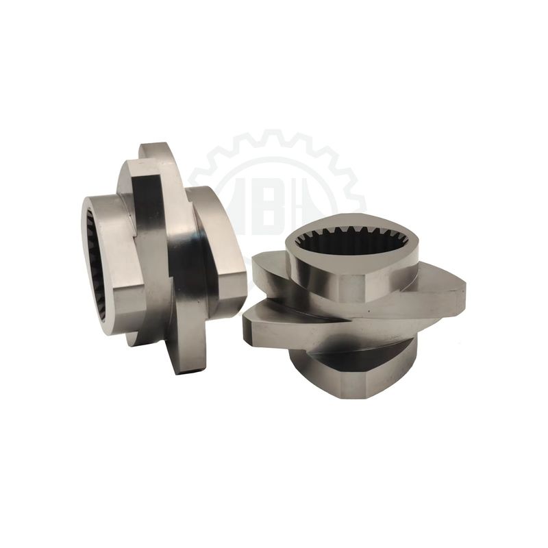 ফুড গ্রেড টুইন স্ক্রু এক্সট্রুডার এলিমেন্টস স্টেইনলেস স্টিল মেটেরিয়াল SUS304 এবং PLC কন্ট্রোল সিস্টেম সহ অপারেশন নিশ্চিত করে