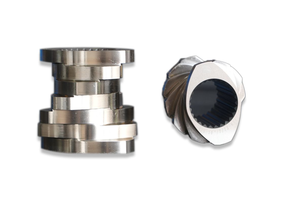 প্লাস্টিক এবং খাদ্য জন্য বন্ধ ব্যারেল, খোলা ব্যারেল এবং স্ক্রু উপাদান যমজ স্ক্রু extruder