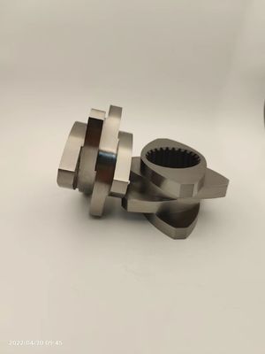 600rpm কাস্টমাইজড টুইন স্ক্রু এক্সট্রুডার পার্টস থ্রেডেড ব্লক প্লাস্টিকের গ্রানুলেটর আনুষাঙ্গিক